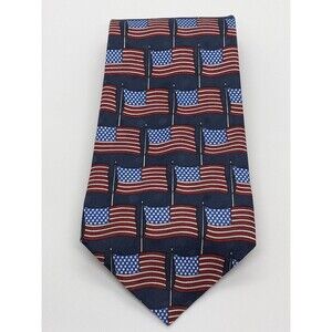 American Flags Men's Tie. Patriotic 4th of July Necktie. Hand Made Korea EUC